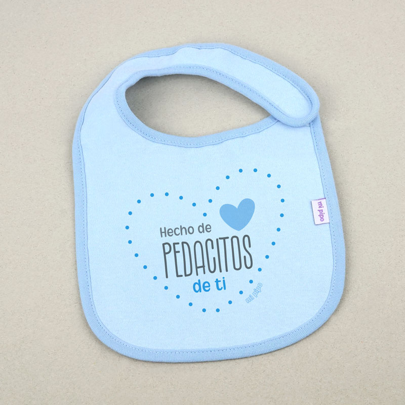 Babero Azul Divertido Hecho de pedacitos de ti