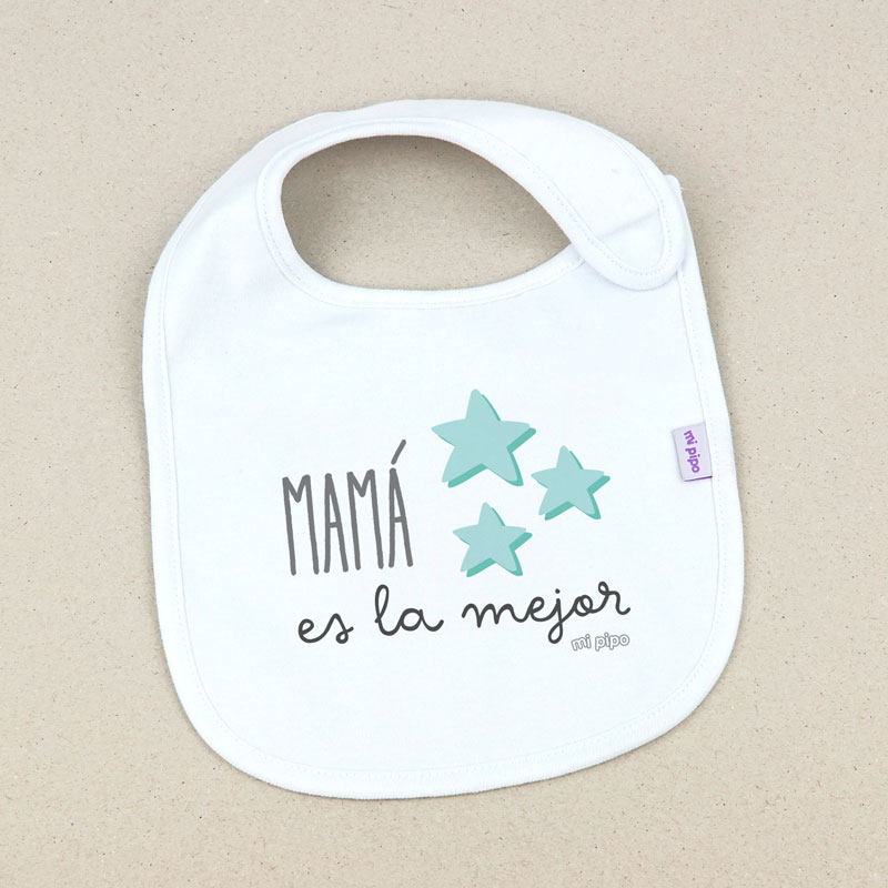 Babero Blanco Divertido Mamá es la mejor