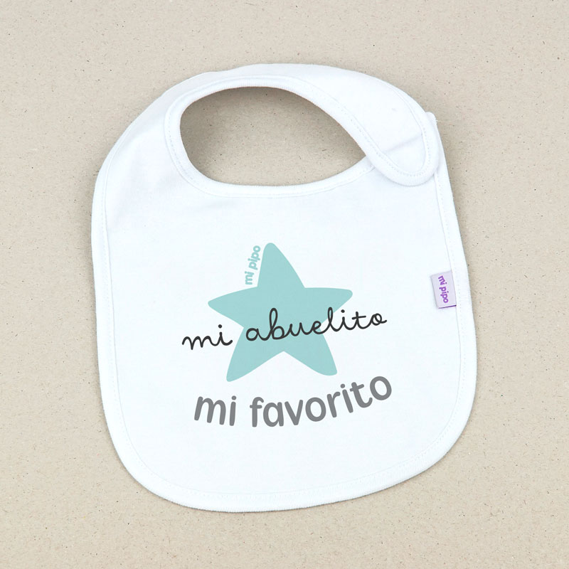 Babero Blanco Divertido Mi (texto) favorito/a - Imagen 2