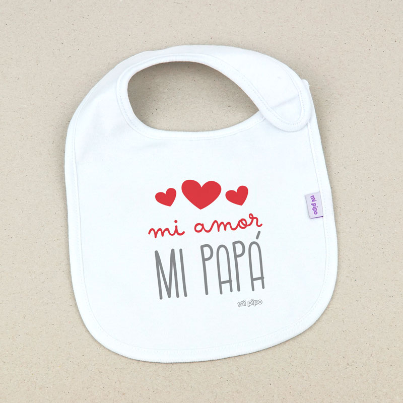 Babero Blanco Divertido Mi Amor mi Papá