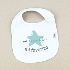 Babero Blanco Divertido Mi (texto) favorito/a
