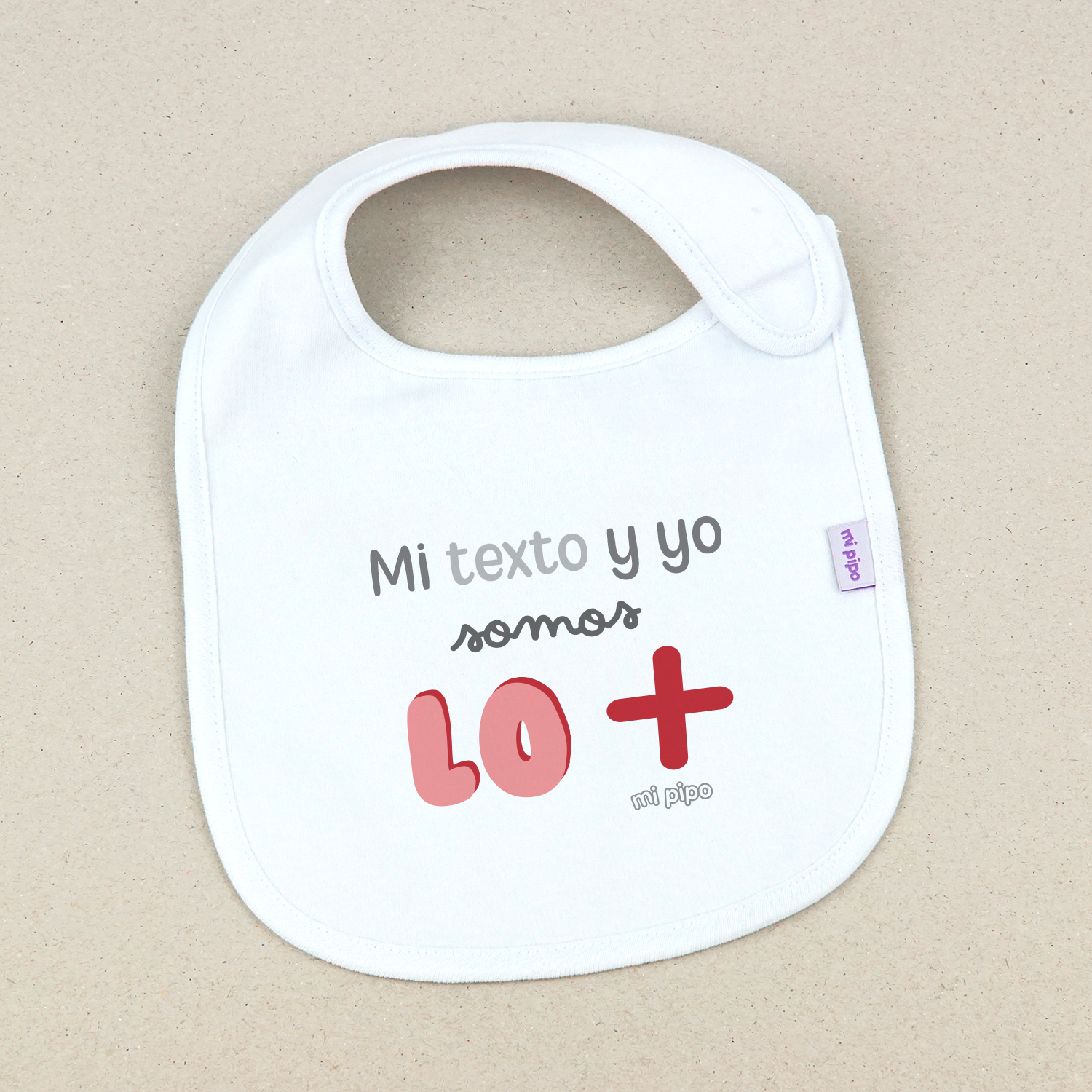 Babero Blanco Divertido Mi (texto) y yo somos lo más