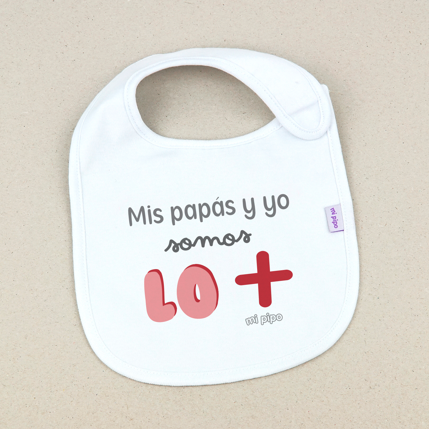 Babero Blanco Divertido Mi (texto) y yo somos lo más - Imagen 2