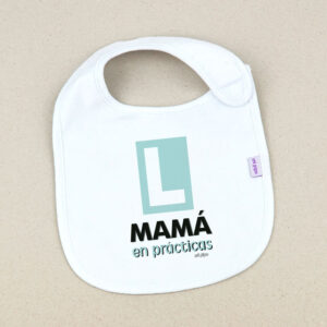 Babero Blanco Divertido Mamá en prácticas