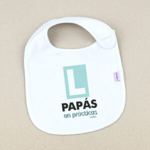 Babero Blanco Divertido PAPÁS en prácticas