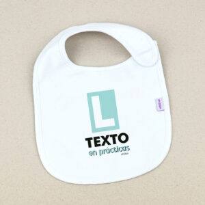 Babero Blanco Divertido (texto) en prácticas