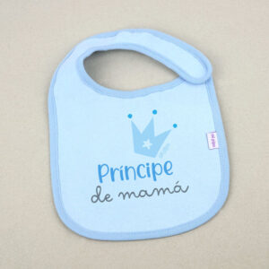 Babero Azul Divertido Príncipe de Mamá