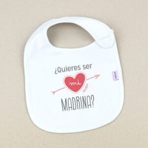Babero Blanco Divertido ¿Quieres ser mi Madrina?