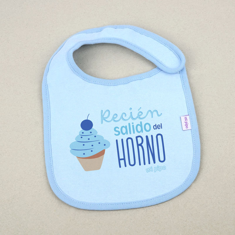Babero Azul Divertido Recién salido del horno