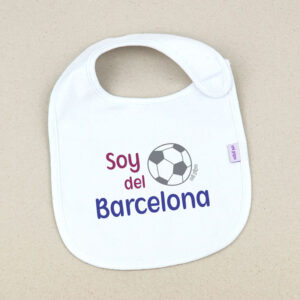 Babero Blanco Divertido Soy del Barcelona