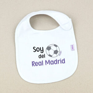 Babero Blanco Divertido Soy del Real Madrid