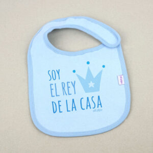 Babero Azul Divertido Soy el Rey de la casa