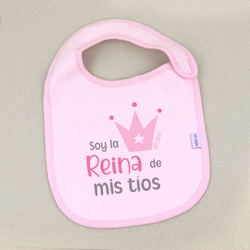 Babero Rosa Divertido Soy la Reina de mi (texto) - Imagen 2