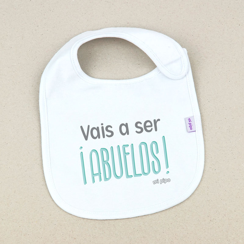 Babero Blanco Divertido Vais a ser ¡Abuelos!