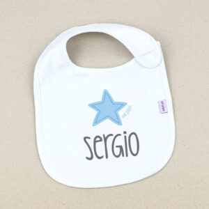 Babero Blanco Personalizado Estrella Azul