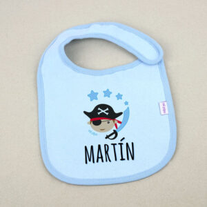 Babero Azul Personalizado Pirata