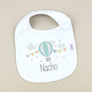 Babero Blanco Personalizado Globo