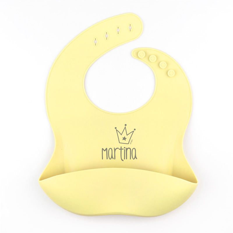 Babero de Silicona Personalizado Corona, color a elegir - Imagen 6