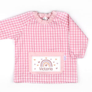 Babi con Bolsillo Personalizado Arcoíris Blush Rosa