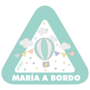 Adhesivo Bebé a bordo para coche Personalizado Globo