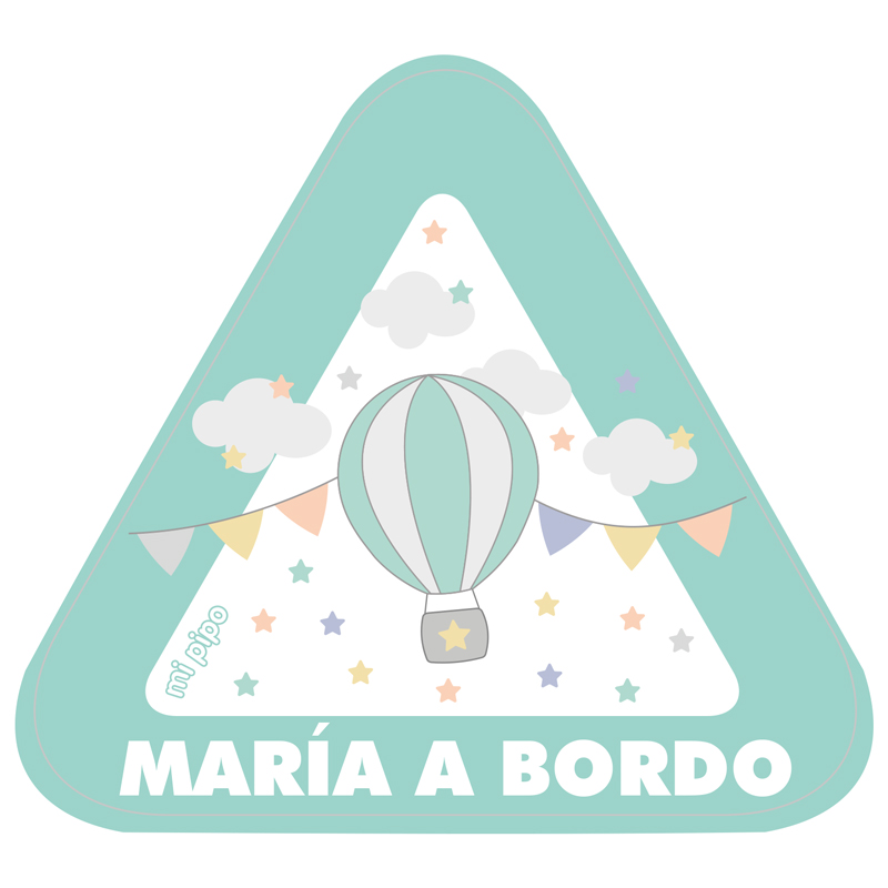 Adhesivo Bebé a bordo para coche Personalizado Globo