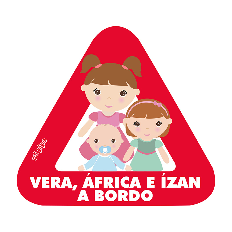 Adhesivo Bebé a bordo para coche Personalizado 3 Hermanos - Imagen 7