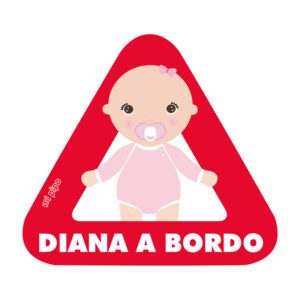 Adhesivo Bebé a bordo para coche Personalizado Bebe Chica