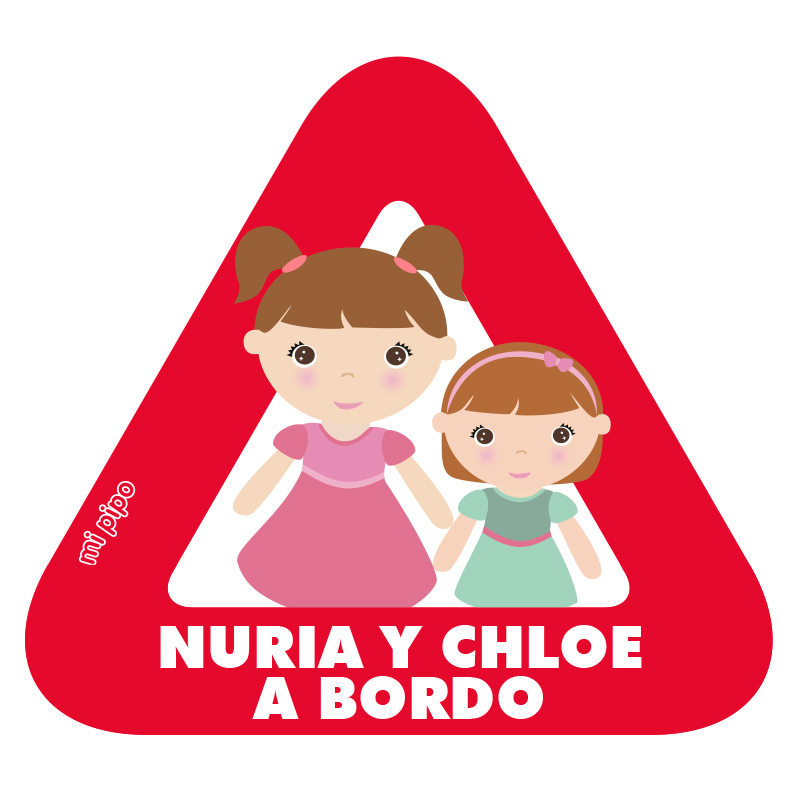 Adhesivo Bebé a bordo para coche Personalizado Herman@ mayor y Herman@ pequeñ@ - Imagen 3