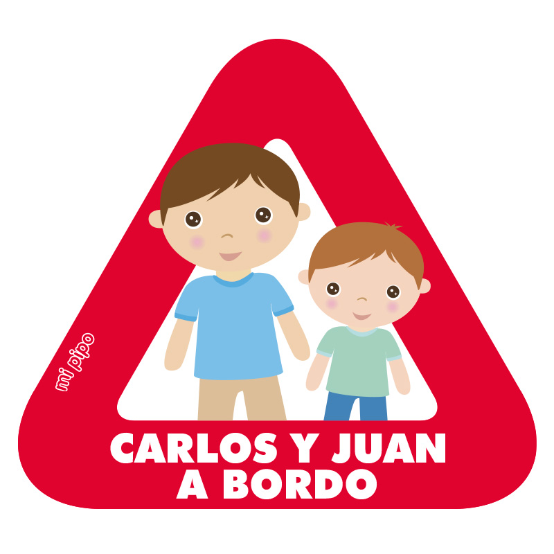 Adhesivo Bebé a bordo para coche Personalizado Herman@ mayor y Herman@ pequeñ@ - Imagen 4