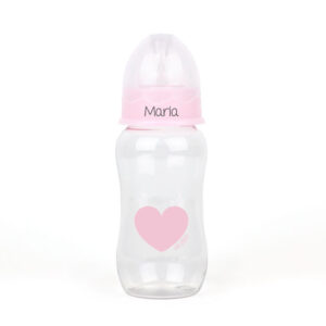 Biberón 300 ml Corazón Rosa Personalizado