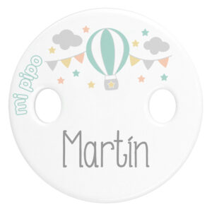 Sujetachupetes Personalizado Deco Globo Gris