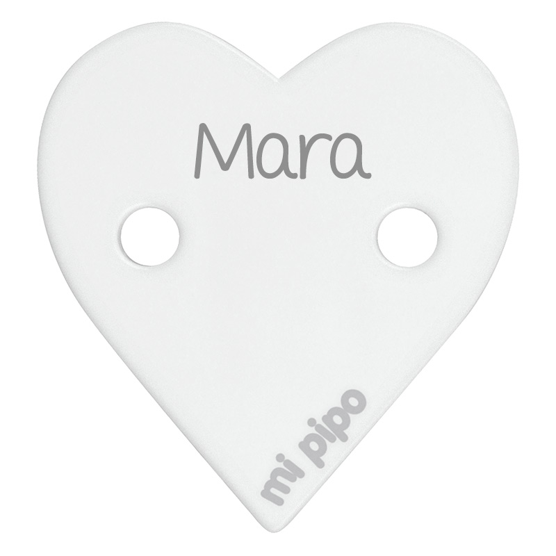 Sujetachupetes Personalizado Corazón Blanco