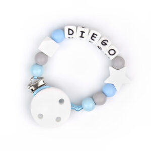 Chupetero de Silicona Personalizado Baby Celeste