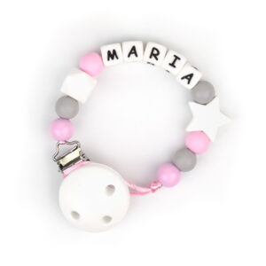 Chupetero de Silicona Personalizado Baby Rosa