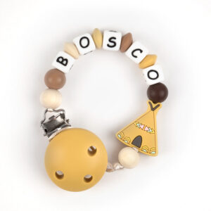 Chupetero de Silicona Personalizado Tipi Mostaza