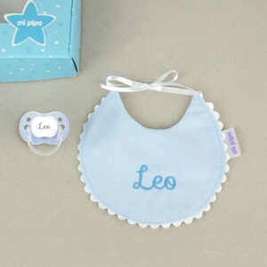 Cajita Baby Babero Personalizada Azul