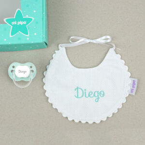 Cajita Baby Babero Personalizada Menta