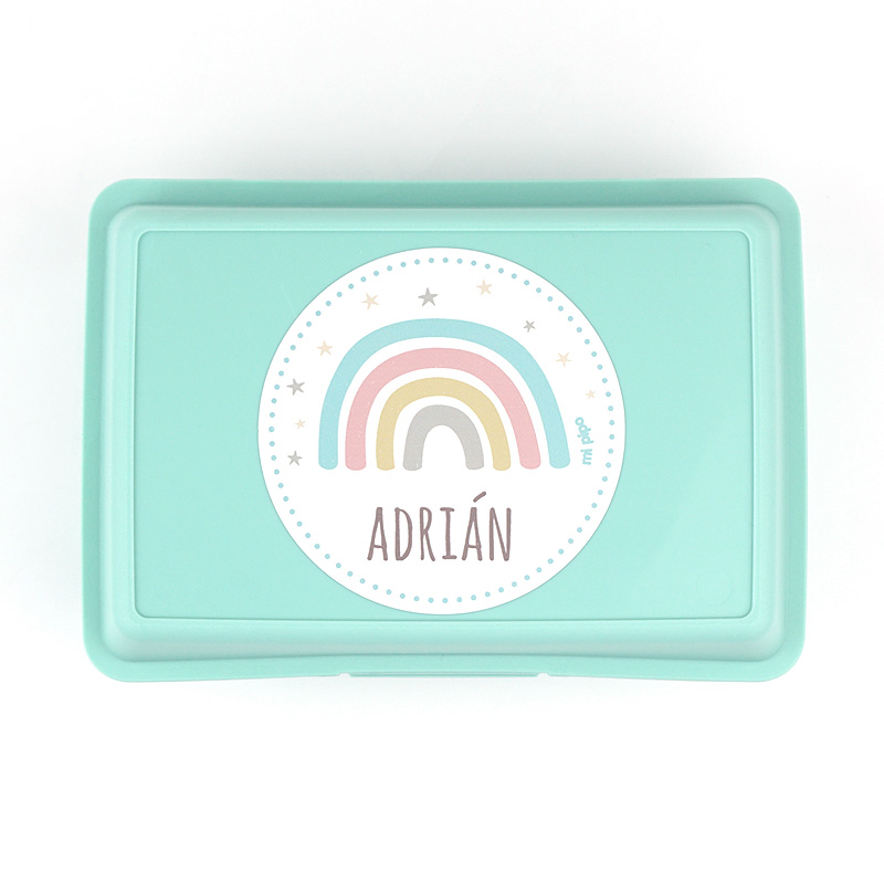 Pack Botella + Cajita Porta Alimentos + Acc. pajita Personalizado Arcoíris Soft - Imagen 10