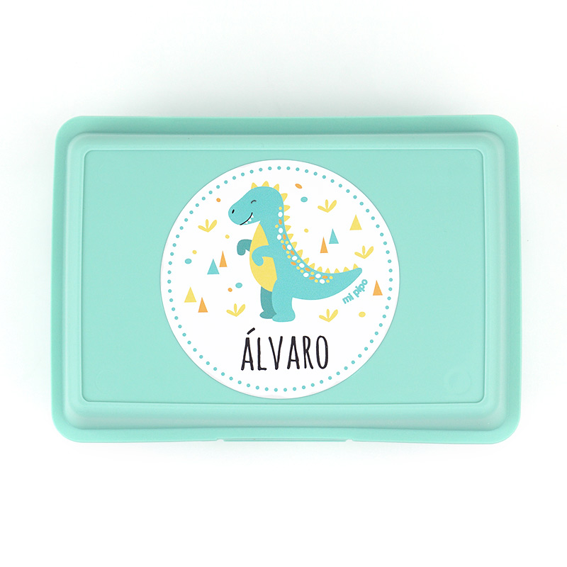 Pack Botella + Cajita Porta Alimentos + Acc. pajita Personalizado Dinosaurio - Imagen 10