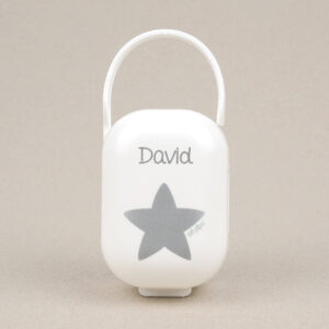 Cajita Portachupetes Personalizada Deco Estrella Plata