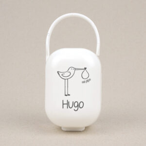 Cajita Portachupetes personalizada Cigüeña, color a elegir