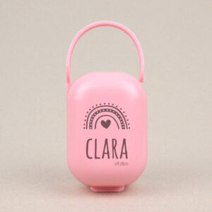 Cajita Portachupetes personalizada Arcoíris, color a elegir
