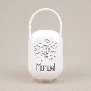 Cajita Portachupetes personalizada Globo, color a elegir