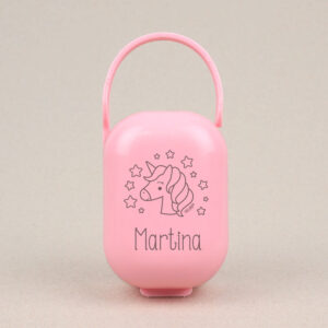 Cajita Portachupetes personalizada Unicornio, color a elegir