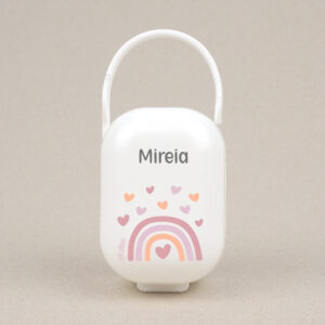 Cajita Portachupetes Personalizada Deco Arcoíris Blush