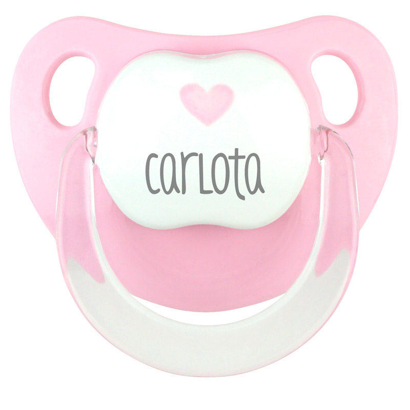 Chupete Personalizado Baby Deco Corazón Rosa Pastel