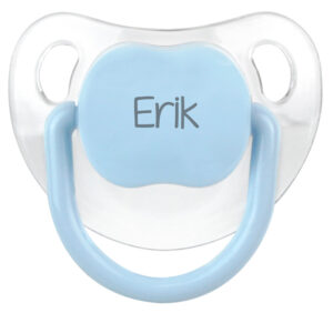 Chupete Baby Personalizado Transparente Azul Pastel