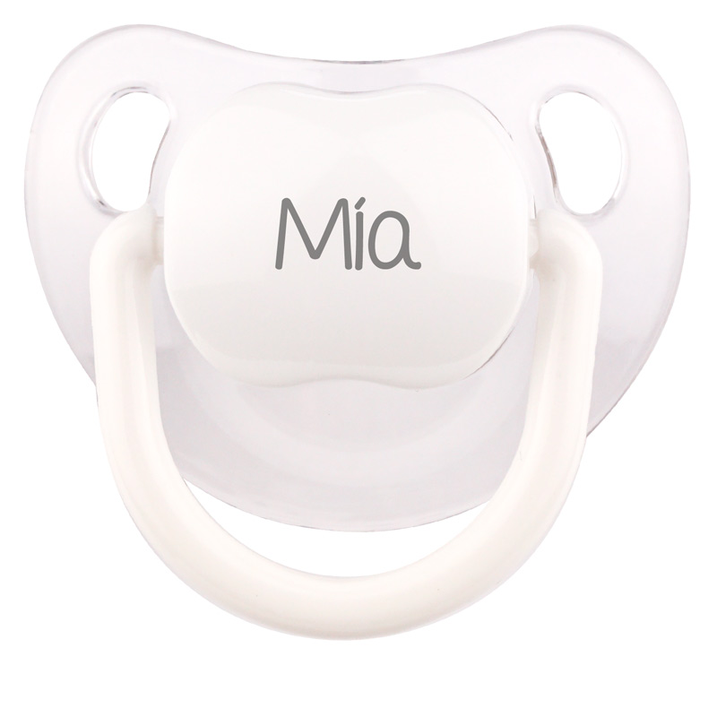 Chupete Baby Personalizado Transparente Blanco