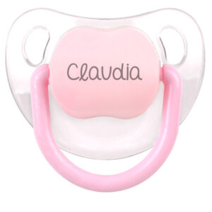 Chupete Baby Personalizado Transparente Rosa