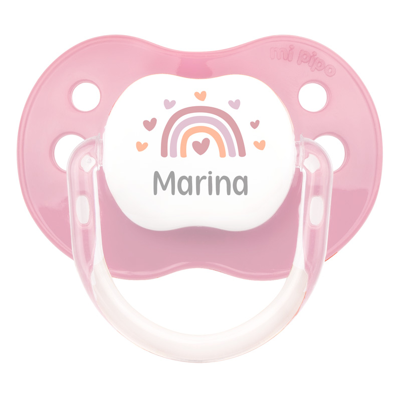 Chupete Personalizado Classic Deco Arcoíris Blush